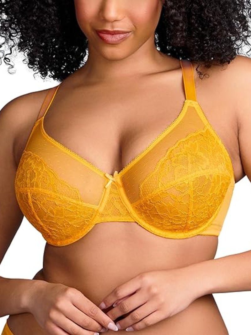 Minimizer Bras for Women Enchante Lace Underwire Bra for Heavy Breast | Full Coverage, Breathable in Summer, Plus Size, Supportive, Unlined, Lifting, Back Fat Smoothing, Offer Natural Shape, Soft thumbnail 4