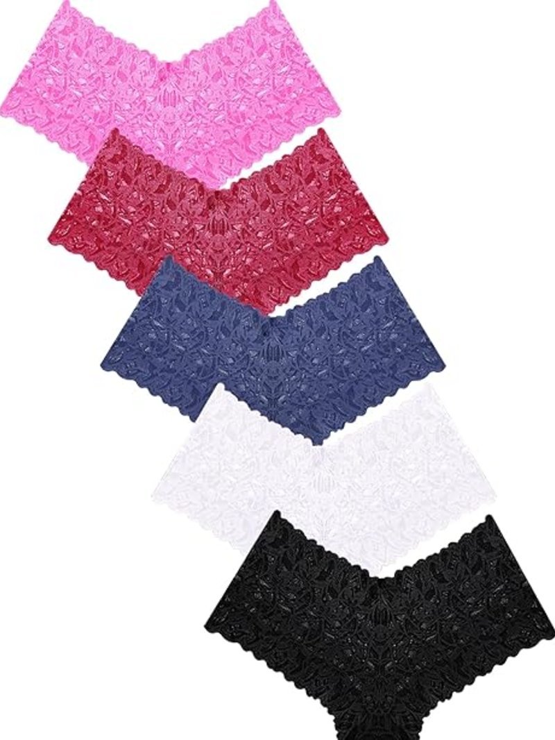 READY TO LOVE Sexy Women's Underwear Lace Shorts V Waist Breathable Cheeky Panties Boyshorts Underwear Women 5 Pack thumbnail 8