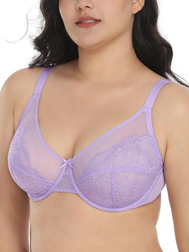Minimizer Bras for Women Enchante Lace Underwire Bra for Heavy Breast | Full Coverage, Breathable in Summer, Plus Size, Supportive, Unlined, Lifting, Back Fat Smoothing, Offer Natural Shape, Soft thumbnail 8
